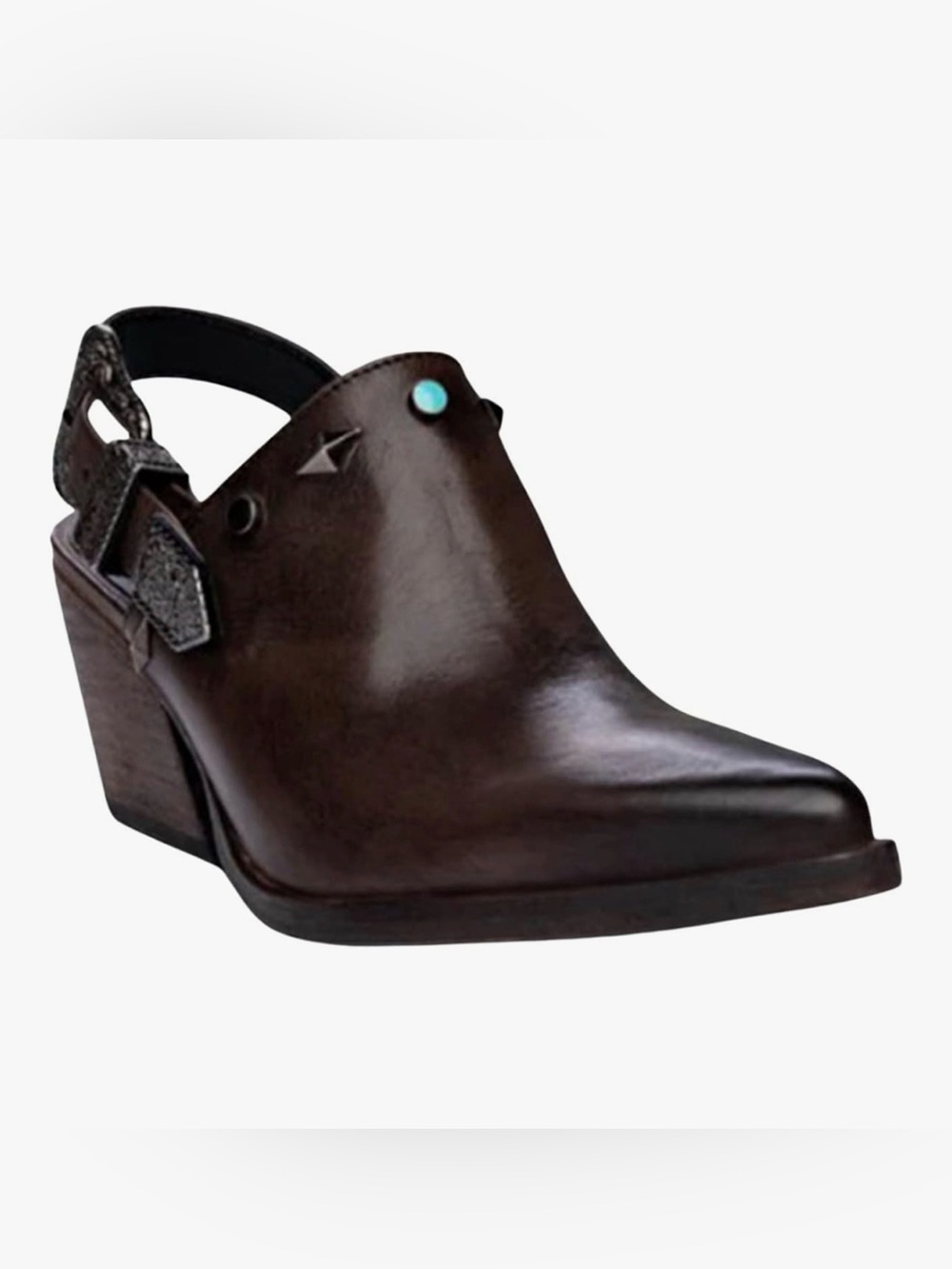 🤎GOLO Billy Jean Pointed-Toe Mule in Leather Dark Brown | RETAIL $238.Size 8.5🔥